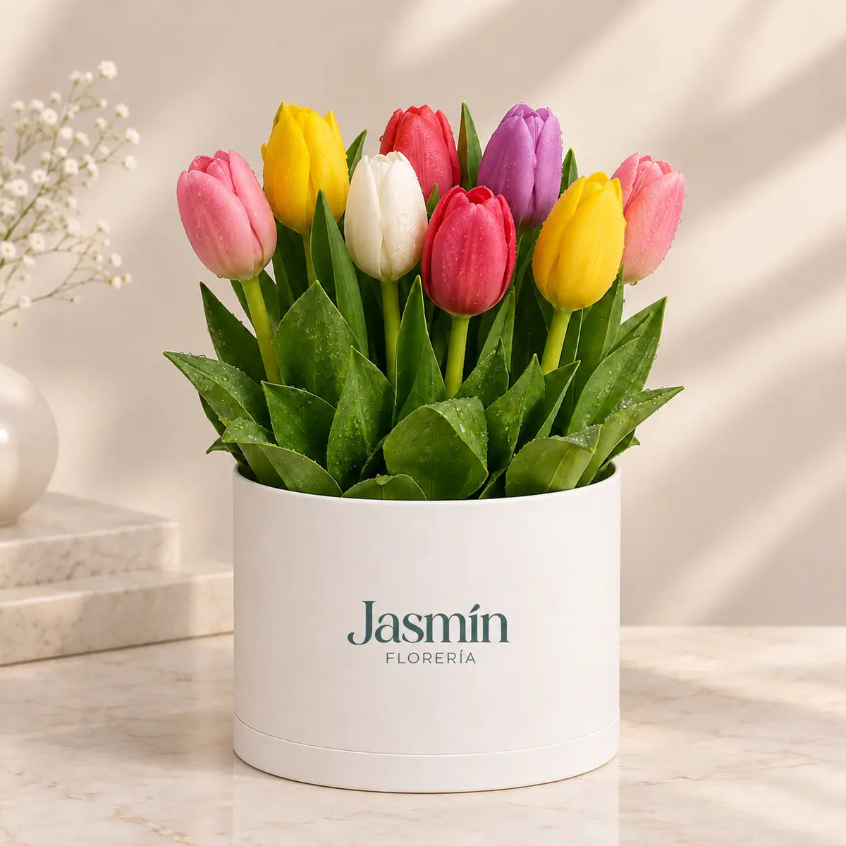 Box de 10 tulipanes premium