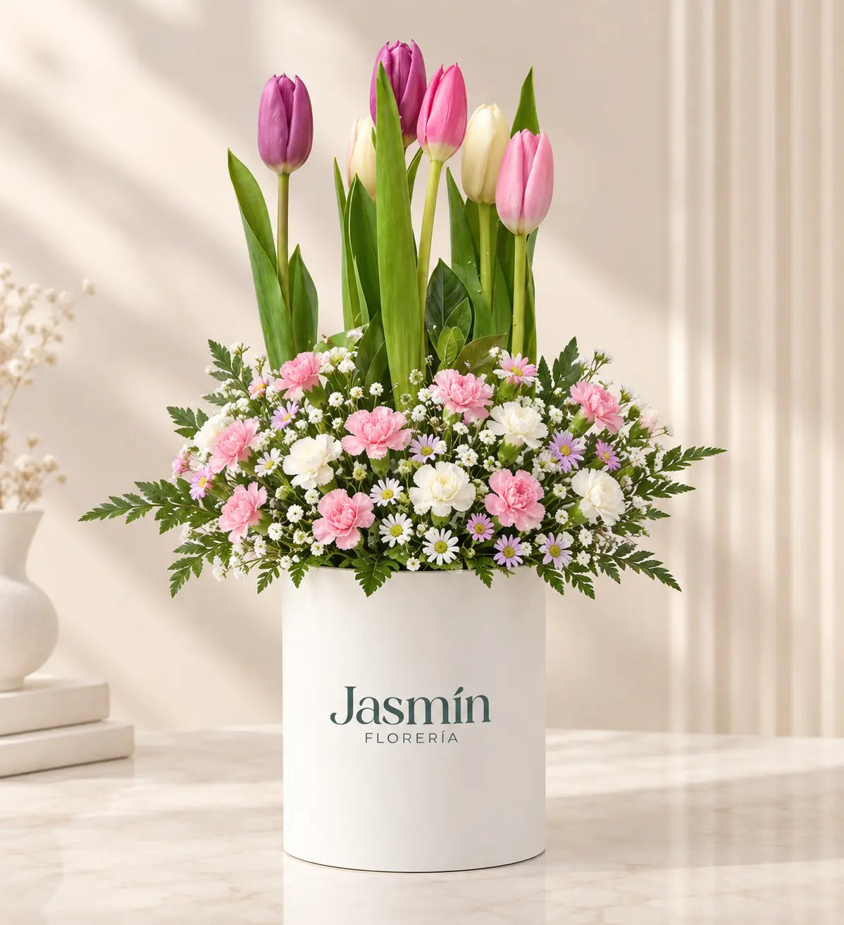 Box de 6 tulipanes premium